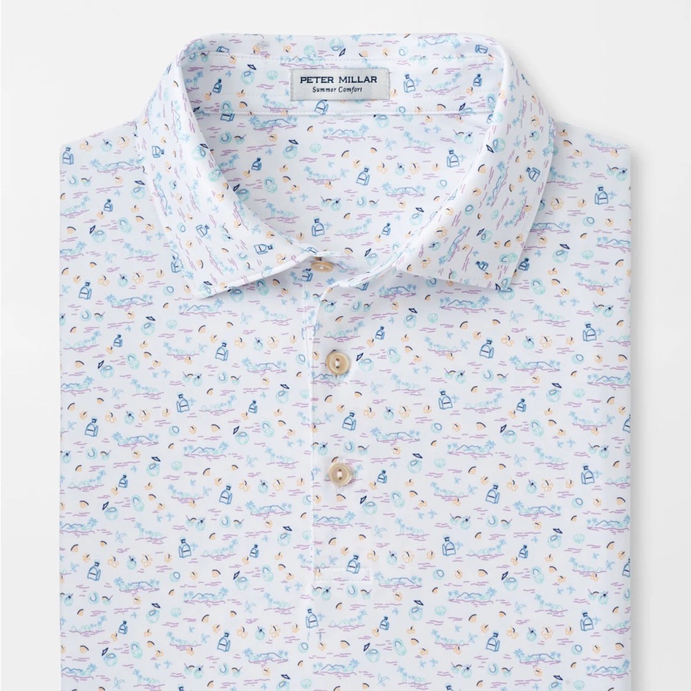 Peter Millar “5 O’Clock in Fiji” Summer Comfort Jersey Golf Polo Large - Picture 4 of 13
